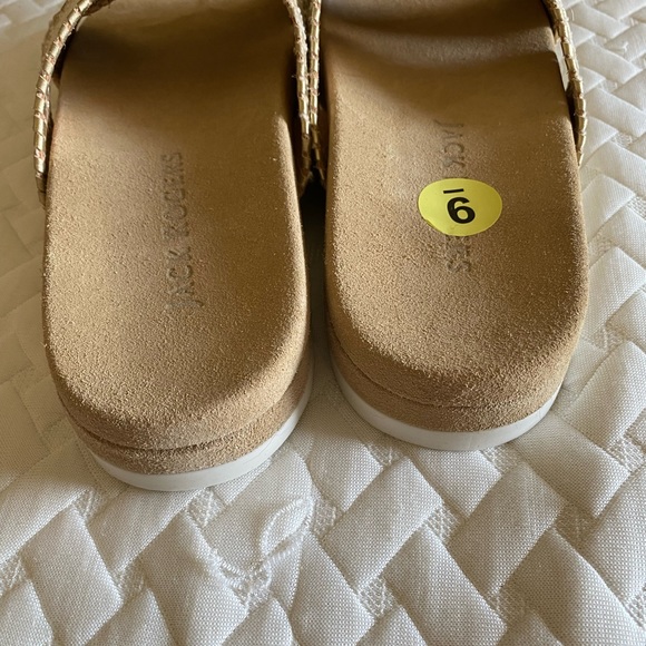 NWT Jack Rogers Lexi Criss-Cross Sandals Natural/ Platinum - Picture 12 of 15